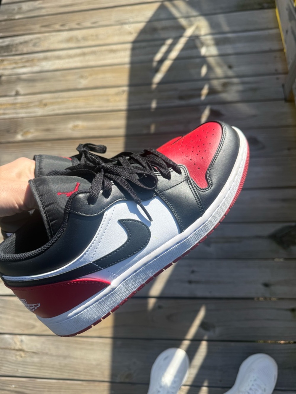 Nike Men’s Low-Top Sneakers in Black White Red